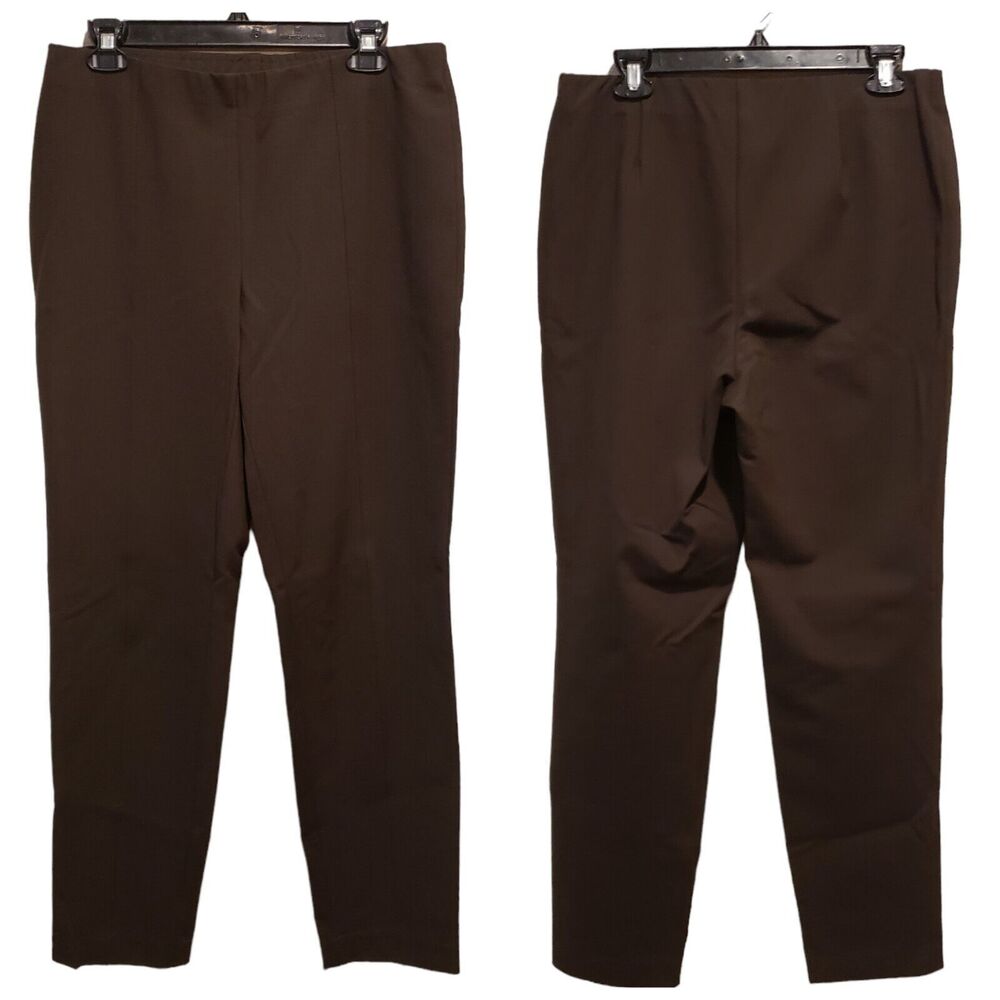 J Jill Womens Size M Pants Ponte Knit Slim Leg Seamed Tapered Stretch Brown
